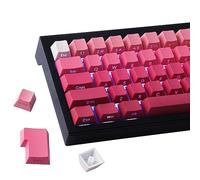 Hyekic Keycaps 135 Keys PBT Letter Side Print Shine Through Keycaps Red Gradient Custom Keycaps for ISO/UK Layout Cherry MX Switches Mechanical Keyboards (Cherry Profile)