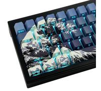 Hyekic PBT Keycaps, 131 Keys Blue Ukiyo-e, Cherry Profile, Transparent, Cherry MX/Gateron Switches, Mechanical Keyboards