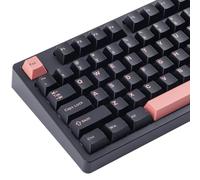 Hyekit 163 Key Double Shot PBT Keycaps Full Set, Cherry Profile Keycaps for Mechanical Keyboard, Black Pink Coral Blush Keycaps with Poker Suit Novelties, 60/65/75/87/98/104/108 Compatible