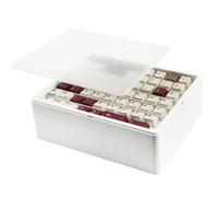 Hyekit Keycap Storage Box, 4th Floor PBT Dustproof Display Case, 252 Keys Visible Top Cover, Cherry MOA XDA SA OEM MSA DSA MAO Profile Mechanical Keyboard Keycap Collection Box (White)