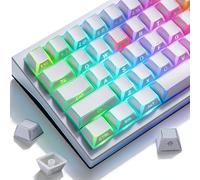 Hyekit Light & Shadow 136-Key Double Shot PBT Keycaps | Side-Printed & Edge Shine-Through | Cherry Profile | Translucent PC Blend for RGB Mechanical Keyboards (White)