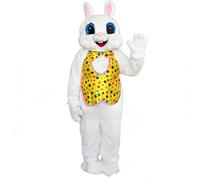 Hyelntu Easter Bunny Costume Adult Plush Bunny Mascot Suit for Men Women Onesize Easter Party Rabbit Cosplay Outfit with Head
