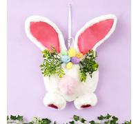 Hyelntu Easter Stuffed Bunny Doll Plush Rabbit with Eggs Hanging Loop Spring Easter Bunny Decoration Cute Door Wall Ornament