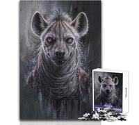 Hyena Portrait with Intense Gaze Jigsaw Puzzle 1000 Educational Fun Learning Activity Game Perfect Thoughtful Gift for Any Occasion Size 38x52cm