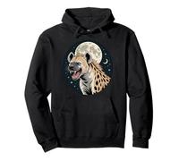 Hyena Under Moonlight for Wildlife Lovers and Night Owls Pullover Hoodie