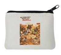Hyenas Pursuing Knowledge and Chaos Neoprene Coin Purse Pouch 10x11cm White