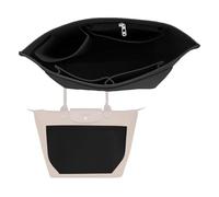 HYEPNED Bag Wallet Insert Organizer, Multi-Pocket Felt Tote for Inserting Wallet, Folding Tote Bag Organizer Insert for Longchamp (Black, L) (L)