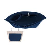 HYEPNED Bag Wallet Insert Organizer, Multi-Pocket Felt Tote for Inserting Wallet, Folding Tote Bag Organizer Insert for Longchamp (Black, L) (NM)