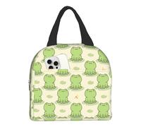 HYEPNED Cute Frog Insulated Lunch Bags for Women & Kids & Girls & Adults & Ladies, Waterproof Leak-Proof Cool Bag for Work School Picnic (Pink) (Frog)