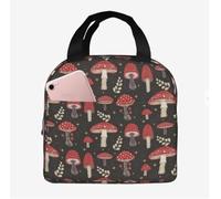 HYEPNED Cute Mushroom Lunch Bags for Women & Kids & Girls & Adults & Ladies, Waterproof Leak-Proof Cool Bag Thermal Lunch Tote Bags for Work School Picnic (Pink) (Mushroom)