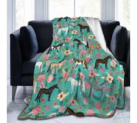 HYEPNED Cute pony and flower blanket Cartoon farm animals Soft and light plush Sofa/Bed/TV/Horse lover Girl Gift Ladies Men 150x130cm (60 * 50)