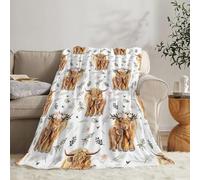 HYEPNED Highland Cow blanket Cartoon farm animals Soft and light plush blanket Sofa blanket Bed blanket TV blanket Horse lover Girl Gift Ladies Men 150x200cm (80 * 60)
