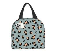 HYEPNED Leopard Print Insulated Lunch Bags for Women & Kids & Girls & Adults & Ladies, Waterproof Leak-Proof Cool Bag for Work School