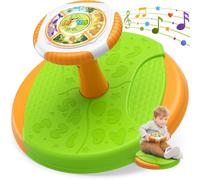 HYES Dinosaur Sit and Spin Toys for Toddlers 1-3 3-5, 360° Toddler Spinning Seat with LED Lights and Music, Sensory Toys Birthday for Boys Girls 2-4