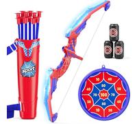 HYES Kids Bow and Arrow Set, Toy Archery Set, LED Light Up Bow with 12 Suction Cup Arrows, 3 Score Targets, Indoor Outdoor Games for Boys Girls Children 4-8