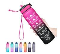 Hyeta 32 oz Water Bottles with Times to Drink and Straw, Motivational Water Bottle with Time Marker, Leakproof, Drinking Sports Water Bottle for Fitness, Gym and Outdoor