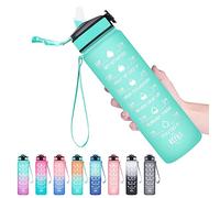 Hyeta 32 oz Water Bottles with Times to Drink and Straw, Motivational Water Bottle with Time Marker, Leakproof, Drinking Sports Water Bottle for Fitness, Gym and Outdoor