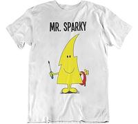 HYEWOI `Mr Sparky` Mens Hobbies Occupations Perfect Electrician Gift t shirtWhiteXXL