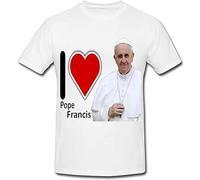 HYEWOI Partybitz I Love Pope Francis T ShirtWhiteM
