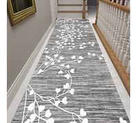 HYEYXKK Grey Long Carpet Hallway Runner Rug with Non Slip Backing, 1m/1.5m/2m/2.5m/3m/3.5m/4m/4.5m/5m/5.5m/6m Floor mat, Kitchen Hall Stairs Area Rugs (Size : 100x400cm/3.3ftx13.1ft)