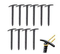 HYFAN Outdoor Tent Tarp Pegs Lightweight Aluminium Alloy Spiral Stakes Plastic Screw Stakes Steel Nails (Black)