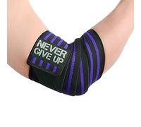 HYFAN Professional Wrist Elbow Knee Wraps Elastic Straps Brace Support Protector for Weightlifting Workout Bodybuilding Gym Fitness ( Elbow, Dark Blue )