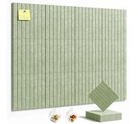 HyFanStr Felt Slatted Bulletin Board, 9mm Extra Thick Pin Board for Walls, 120 x 90 cm-12 Pack Large Cork Board Alternative with Nano Adhesive Hardware for Home Office Kitchen School Decor