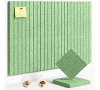 HyFanStr Felt Slatted Bulletin Board, 9mm Extra Thick Pin Board for Walls, 90 x 60 cm-6 Pack Large Cork Board Alternative with Nano Adhesive Hardware for Home Office Kitchen School Decor