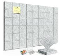 HyFanStr Pin Board Notice Board, 6 Pack 30x30cm Felt Bulletin Board Tiles, Removable Self Adhesive Cork Board Alternative for Classroom Wall Home Office Kitchen, 0.9cm Thick