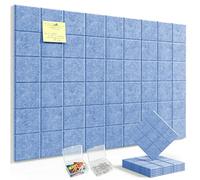 HyFanStr Pin Board Notice Board, 6 Pack 30x30cm Felt Bulletin Board Tiles, Removable Self Adhesive Cork Board Alternative for Classroom Wall Home Office Kitchen, 0.9cm Thick