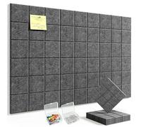 HyFanStr Pin Board Notice Board, 6 Pack 30x30cm Felt Bulletin Board Tiles, Removable Self Adhesive Cork Board Alternative for Classroom Wall Home Office Kitchen, 0.9cm Thick