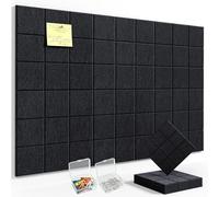 HyFanStr Pin Board Notice Board, 6 Pack 30x30cm Felt Bulletin Board Tiles, Removable Self Adhesive Cork Board Alternative for Classroom Wall Home Office Kitchen, 0.9cm Thick