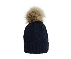 Hyfashion Adults Melrose Cable Knit Bobble Hat Navy (One Size)