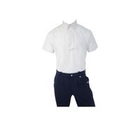HyFASHION Hadleigh Men's Short Sleeved Tie Shirt - White - Extra Small