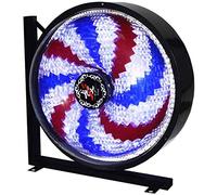 HYFDGV LED Barber Pole Outdoors 27''/38'' LED Barber Pole Windmill Round Light Rotating Spinning Red White Blue Strips Hairdressing Salon Electric Open Sign Wall Lamp
