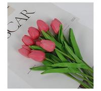 HYFEUOKF 1/3/5/10pcs Tulips Artificial Flowers White Fake Tulips Bouquet Silicone Flower Home Decor Valentines Gift Wedding Bouquet(Color 10,5pcs)