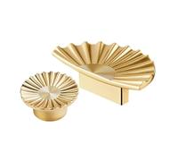 HYFEUOKF 2Pcs Luxury Wardrobe Door Handles, Gold Hardware Furniture Accessories, Cabinet Drawer Semi-Circular Fan-Shaped(Circle)