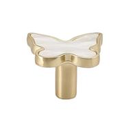 HYFEUOKF 4Pcs Seashell Butterfly Handle, Key Hook, Wardrobe Drawer Cabinet, Shoe Door Coat, Small Single Hole(Snowflake White,Small)