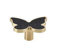 HYFEUOKF 4Pcs Seashell Butterfly Handle, Key Hook, Wardrobe Drawer Cabinet, Shoe Door Coat, Small Single Hole(Starry Black,Large)