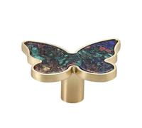 HYFEUOKF 4Pcs Seashell Butterfly Handle, Key Hook, Wardrobe Drawer Cabinet, Shoe Door Coat, Small Single Hole(Watercolor Shell,Large)