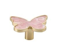 HYFEUOKF 4Pcs Seashell Butterfly Handle, Key Hook, Wardrobe Drawer Cabinet, Shoe Door Coat, Small Single Hole(Pink,Large)