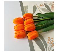 HYFEUOKF 7Pcs Realistic Pink Artificial Tulips Flowers Real Touch Artificial Tulips Bouquet Spring Decoration Flowers DIY Wedding Bouquet(Color-1)