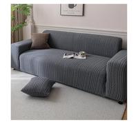 HYFEUOKF All-Purpose Fully Enclosed Cover For Living Room Sofa With Jacquard Elastic Thickening And Fleece Home Decor(Dark Grey,S 1Seater 90-140CM)