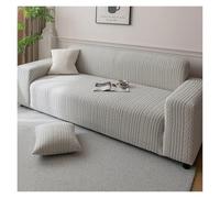 HYFEUOKF All-Purpose Fully Enclosed Cover For Living Room Sofa With Jacquard Elastic Thickening And Fleece Home Decor(Light Grey,L 3Seater 190-230CM)