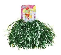 HYFEUOKF Cheerleading Pom Poms Non Fading Metallic Streamer Suitable For Dancing Team Sports 1Pair(Green)