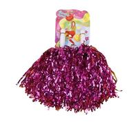 HYFEUOKF Cheerleading Pom Poms Non Fading Metallic Streamer Suitable For Dancing Team Sports 1Pair(Rose red)