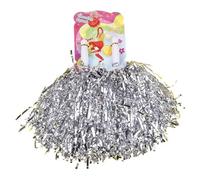 HYFEUOKF Cheerleading Pom Poms Non Fading Metallic Streamer Suitable For Dancing Team Sports 1Pair(Silver)
