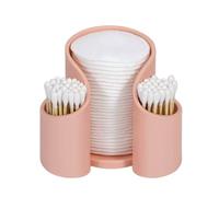 HYFEUOKF Cotton Pad QTips Holder, Bathroom Cups Dental Floss Dispenser, Storage Organizer For Paper Cup(Pink)