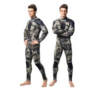 HYFEUOKF Diving Suit Men's 3mm Neoprene Diving Suit Back Zip Long Sleeves Plus Size Spearfishing Men Wetsuit For Surfing Wet Suit(Green,XL)