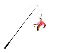 HYFEUOKF Four Section Telescopic Cat Stick 1.8m Super Long Fishing Rod Scratch Resistant Feather Toy Pet Supplies(Pink)
